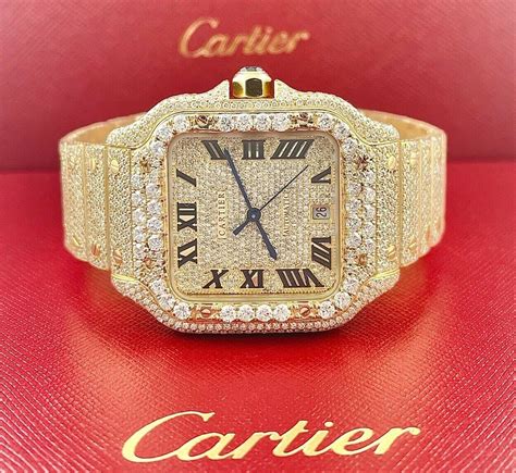 iced out replica cartier watch|cartier watch men's iced out.